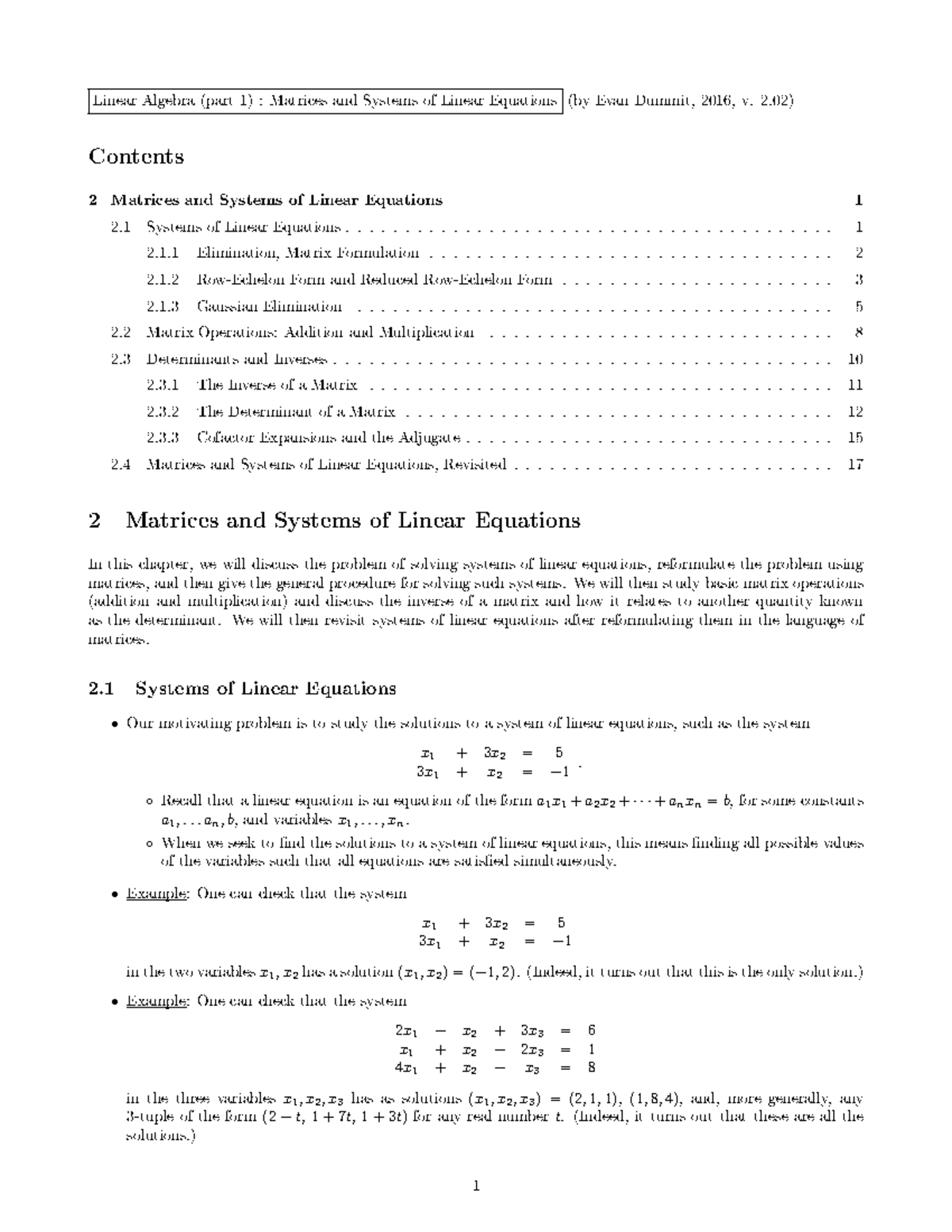 Matrices and systems of linear equations - ♥ r r ♣ rt tr s ♥ ②st ♠s ♦ ♥ ...