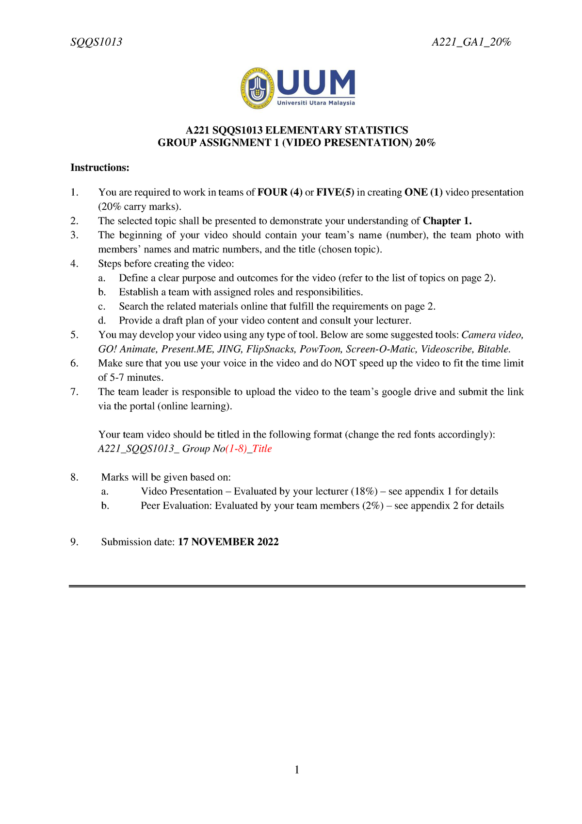 sqqs1013 elementary statistics assignment 1