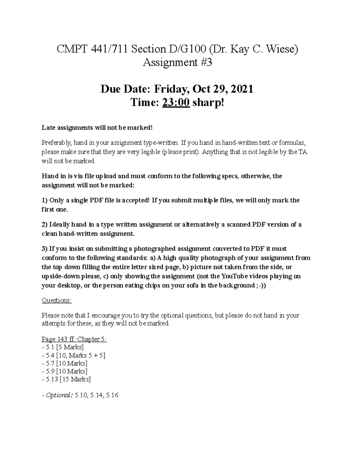 Assignment 3 - Week 7 (Canvas) - CMPT 441 - SFU - Studocu