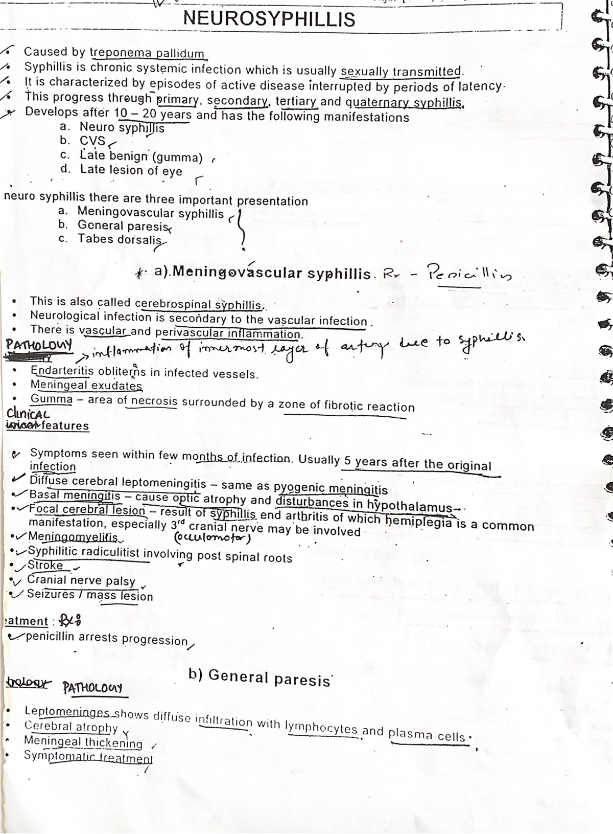 Neurosyphilis types meningovascular syphillis general paresis tabes
