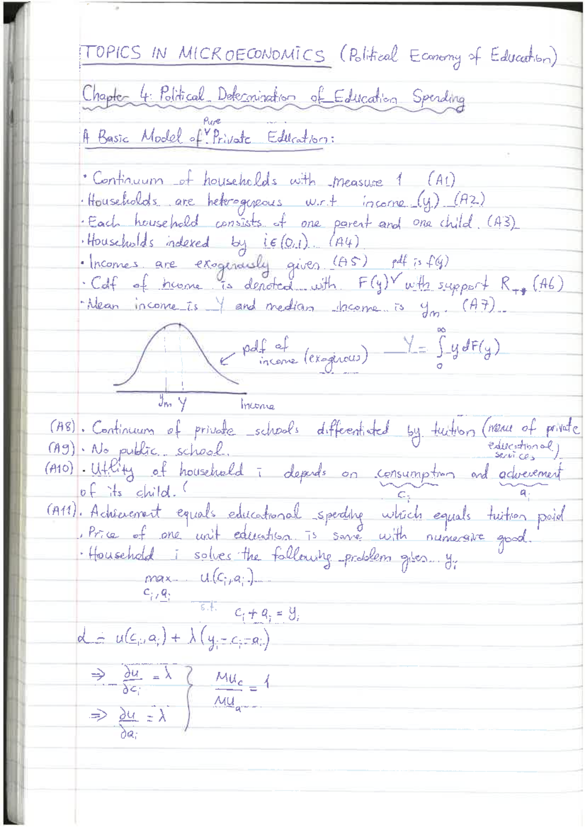 Lecture notes topics micro education - Topics in Microeconomics - Studocu