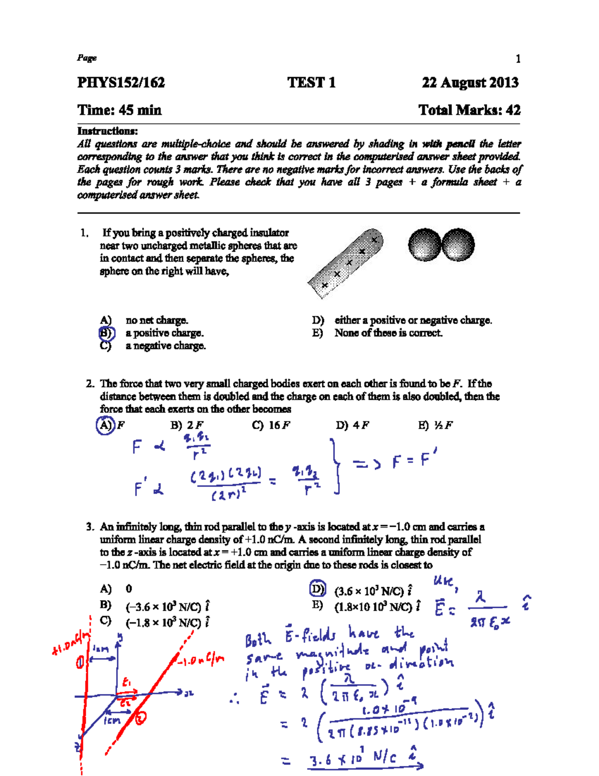 Test January 2013, questions and answers - physc152 - Studocu