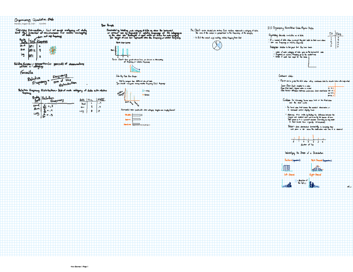 MAT 158 - Lecture notes covering the entire Introduction to statistics ...
