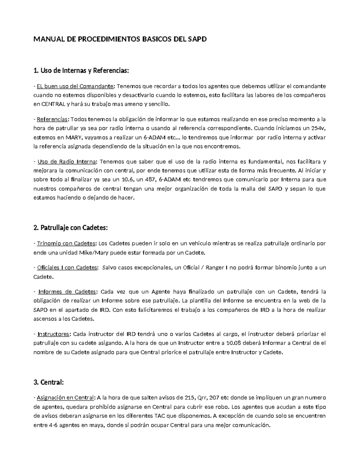 Procedimientos Basicos SAPD - MANUAL DE PROCEDIMIENTOS BASICOS DEL SAPD ...