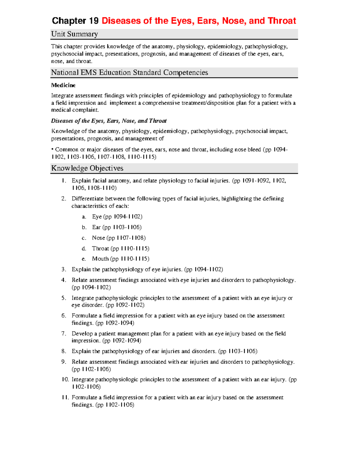 Ch19 Diseases of the Eyes Ears Nose and Throat Chapter 19 Diseases of