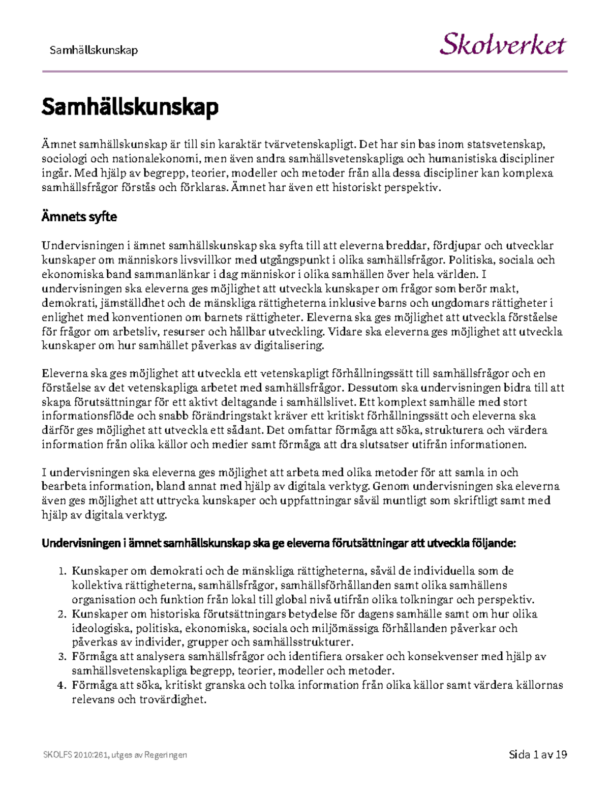 Samhallskunskap - Sth - Studocu