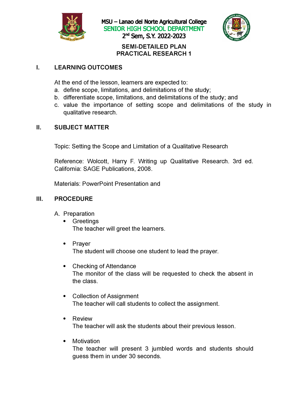 lesson plan practical research 1 free download