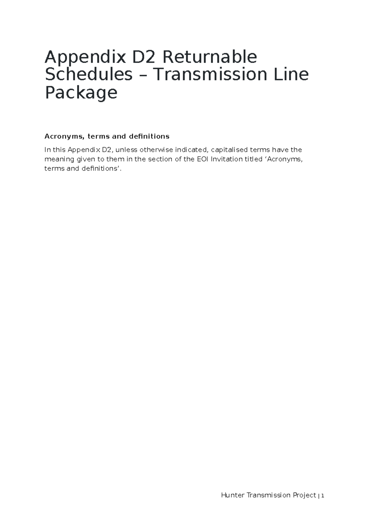07.03.04 Appendix D2 Transmission Line Package EOI Returnable Schedules ...