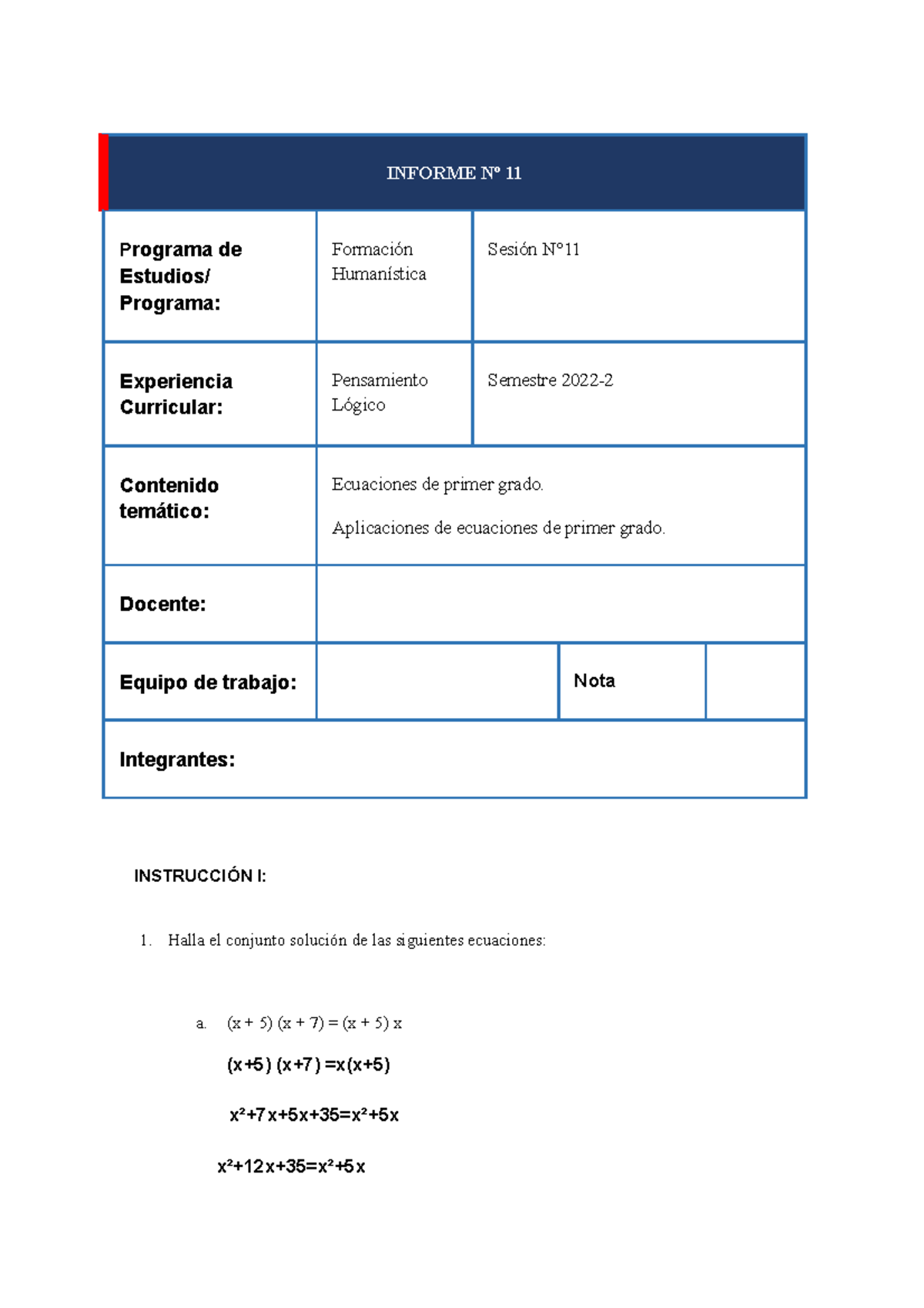 Informe Espero Te Ayude Suerte Informe Semanal N Nombre De La