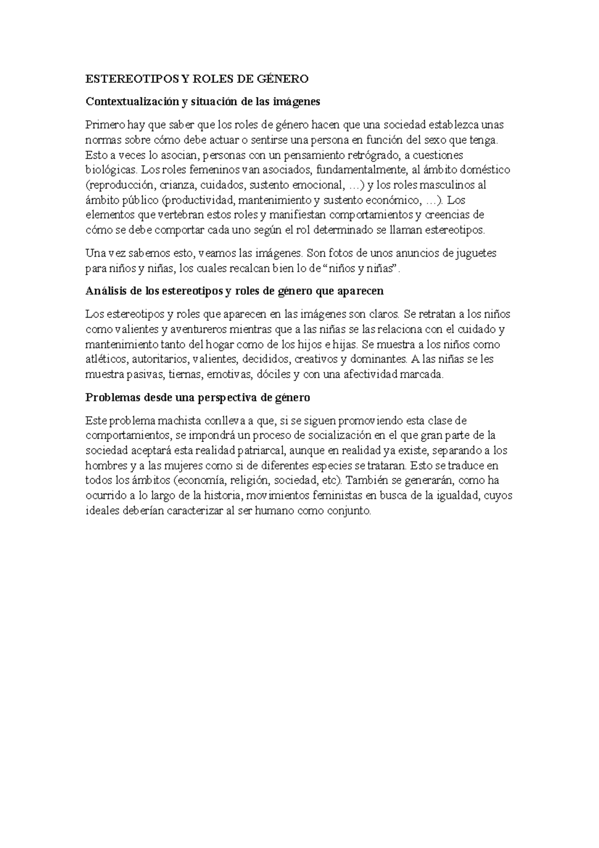 Estereotipos y roles de género - ESTEREOTIPOS Y ROLES DE GÉNERO ...