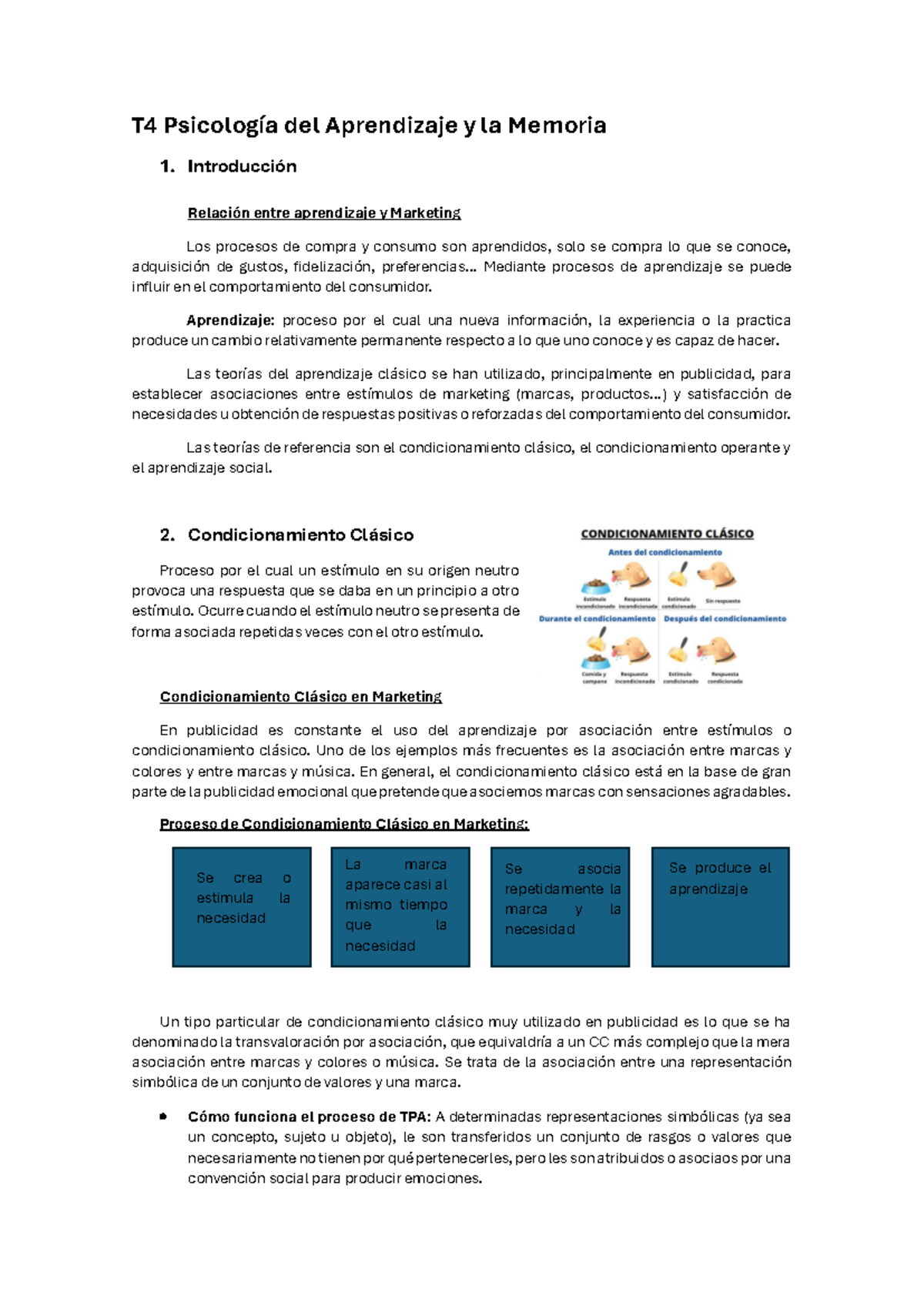T4 Psicología del Aprendizaje y la Memoria - Introducción Relación ...