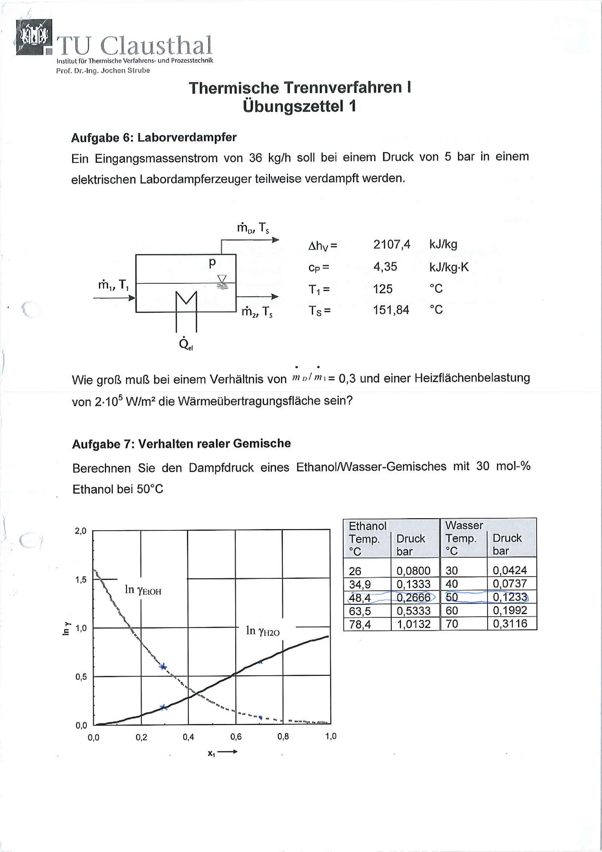 Alle Bungen Mit L Sungen Technische Thermodynamik I Studocu