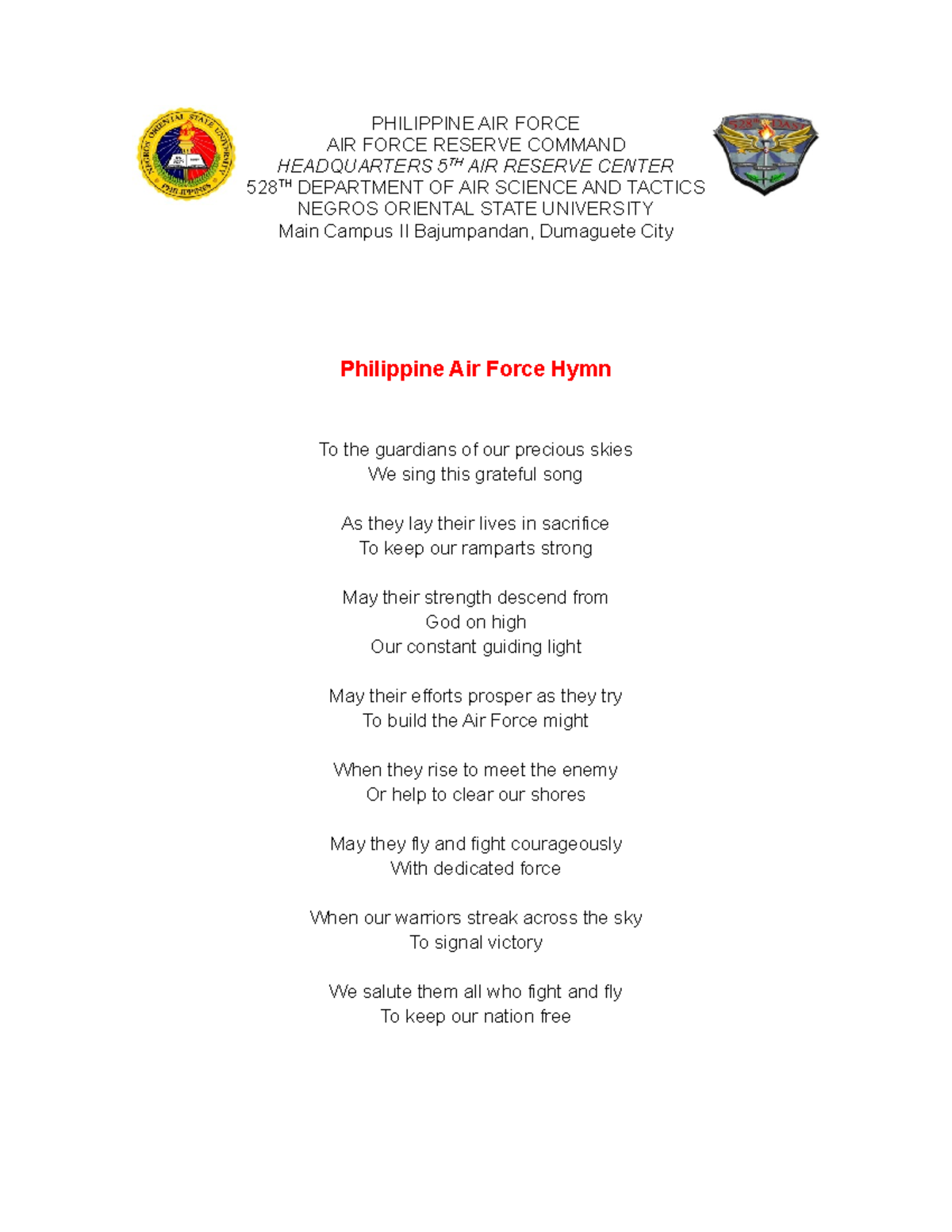 Knowledges For study consumption PHILIPPINE AIR FORCE AIR FORCE