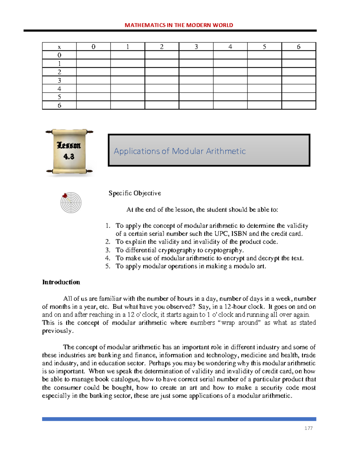 MMW 28 - MMW 28 notes - x 0 1 2 3 4 5 6 0 1 2 3 4 5 6 Specific ...