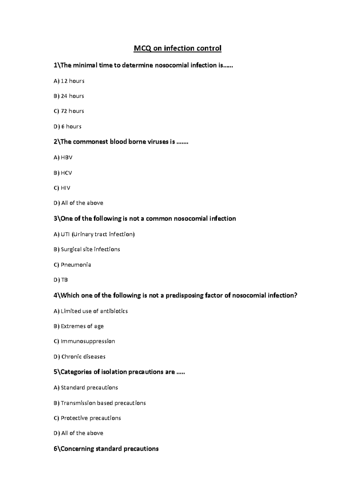 MCQ IN INFECTION CONTROL MAHESY PDF visual data 8