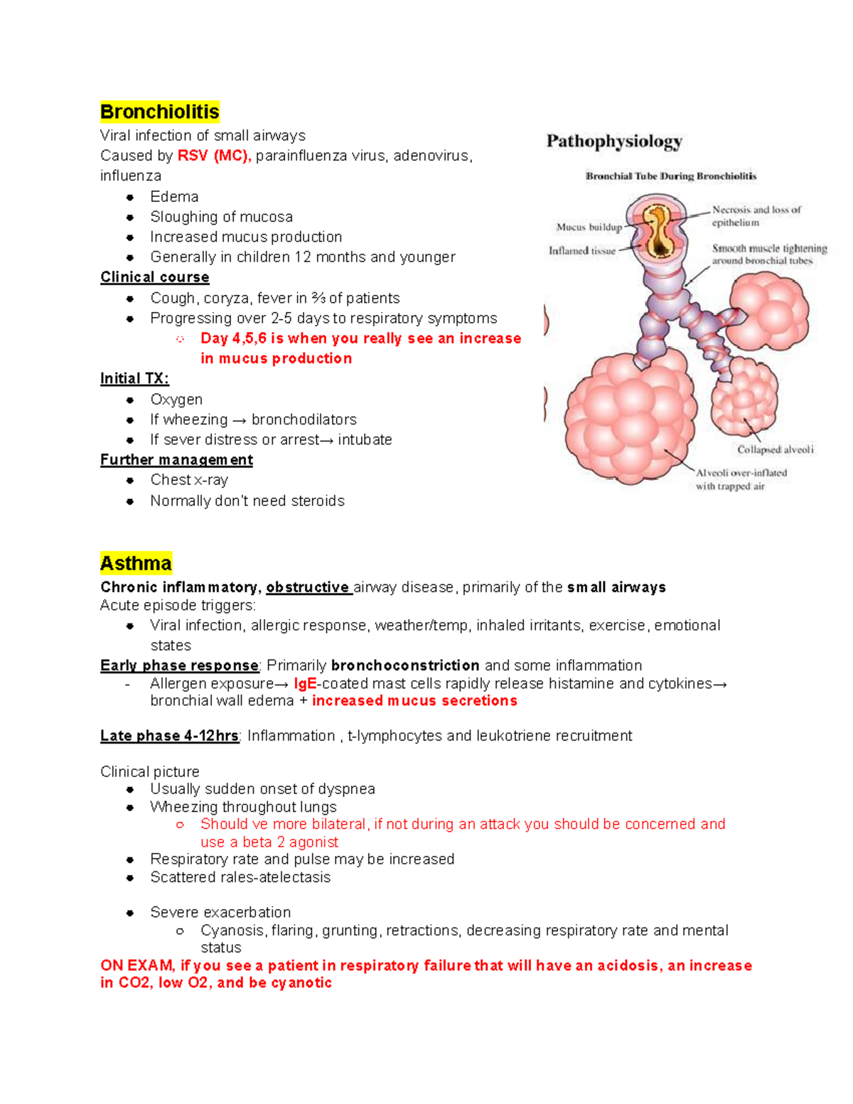 Peds pulmonology - Bronchiolitis Viral infection of small airways ...