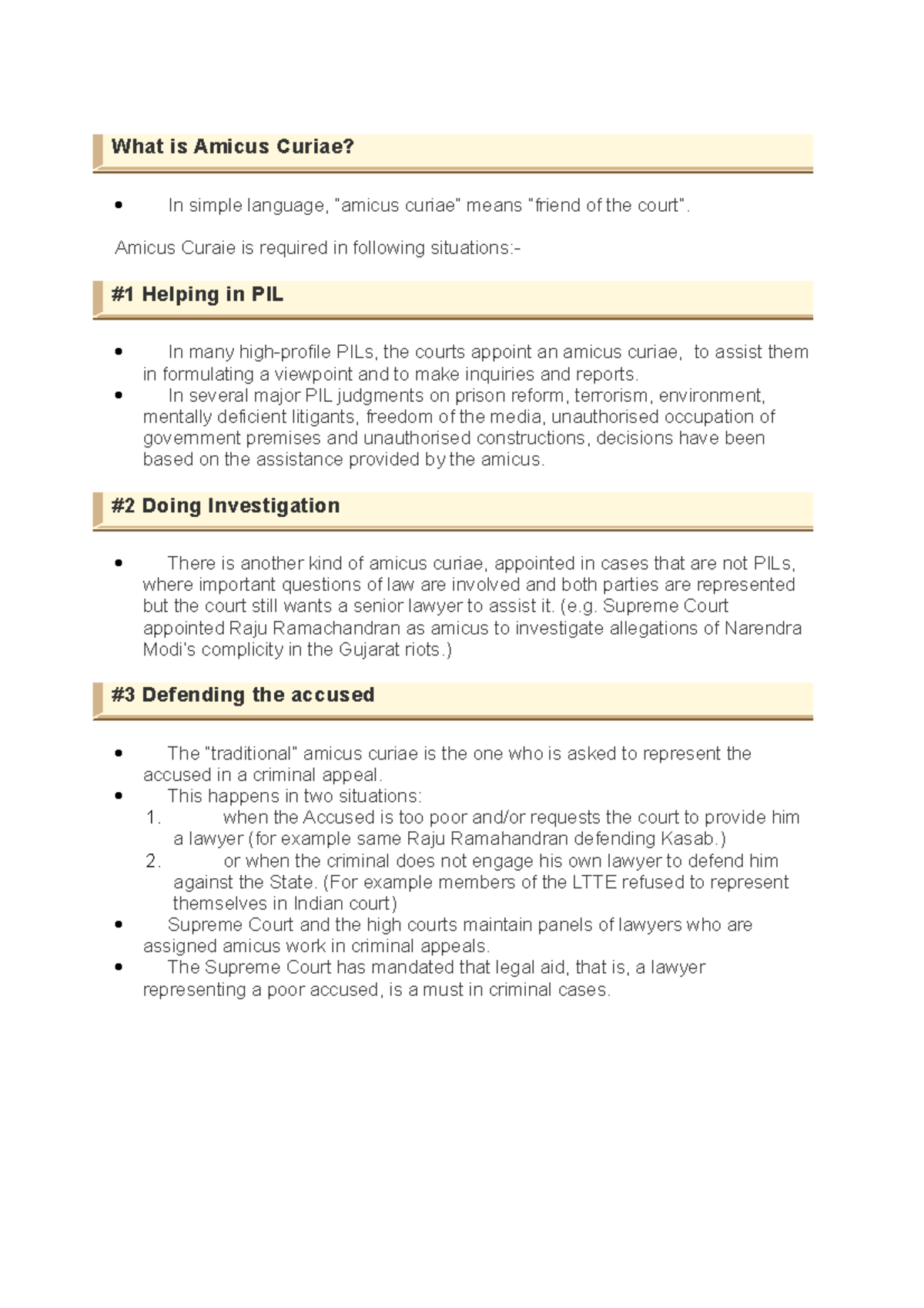 What is Amicus Curiae Lecture notes 3 What is Amicus Curiae? In
