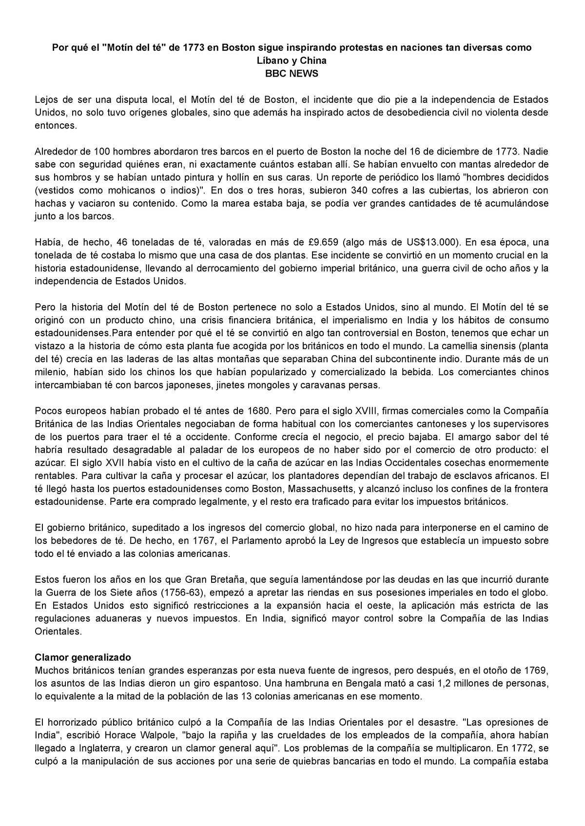 Por Qué El Motín Del Té De 1773 En Boston Sigue Inspirando Protestas En Naciones Tan Diversas 3643