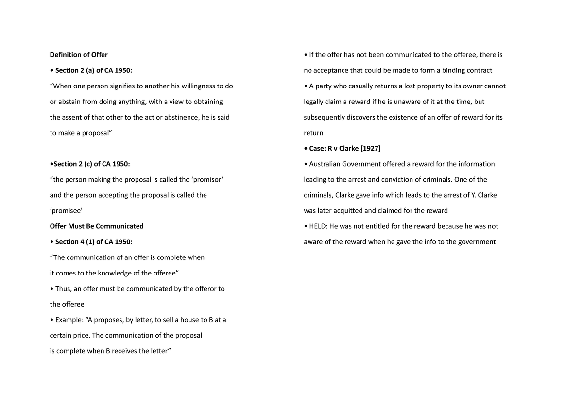 law-offer-acceptance-summary-introduction-to-commorcial-law