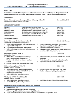 Nursing resume example B A R - Thumb 300 388 