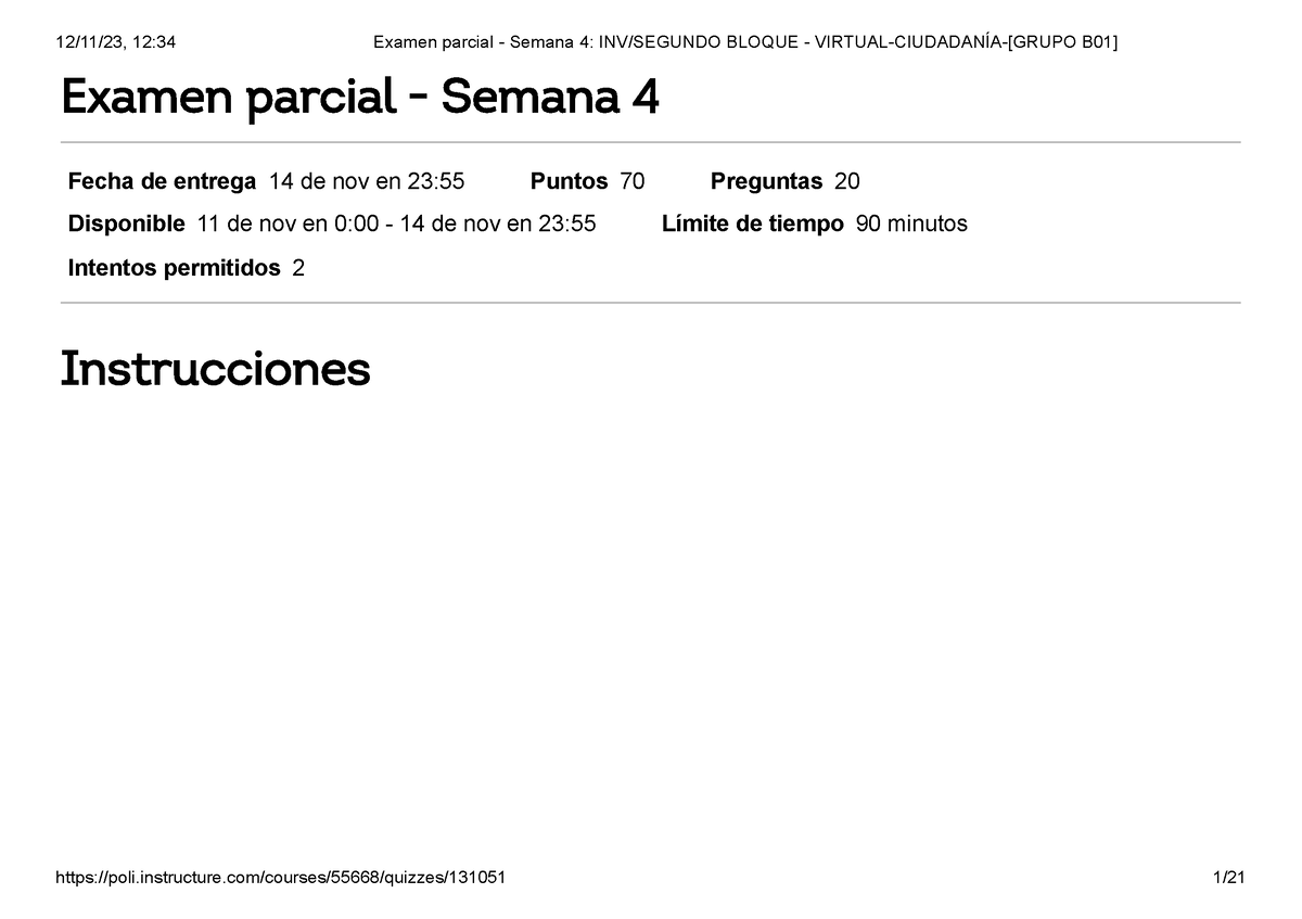 Examen Parcial - Semana 4 INV Segundo Bloque - Virtual- Ciudadanía ...