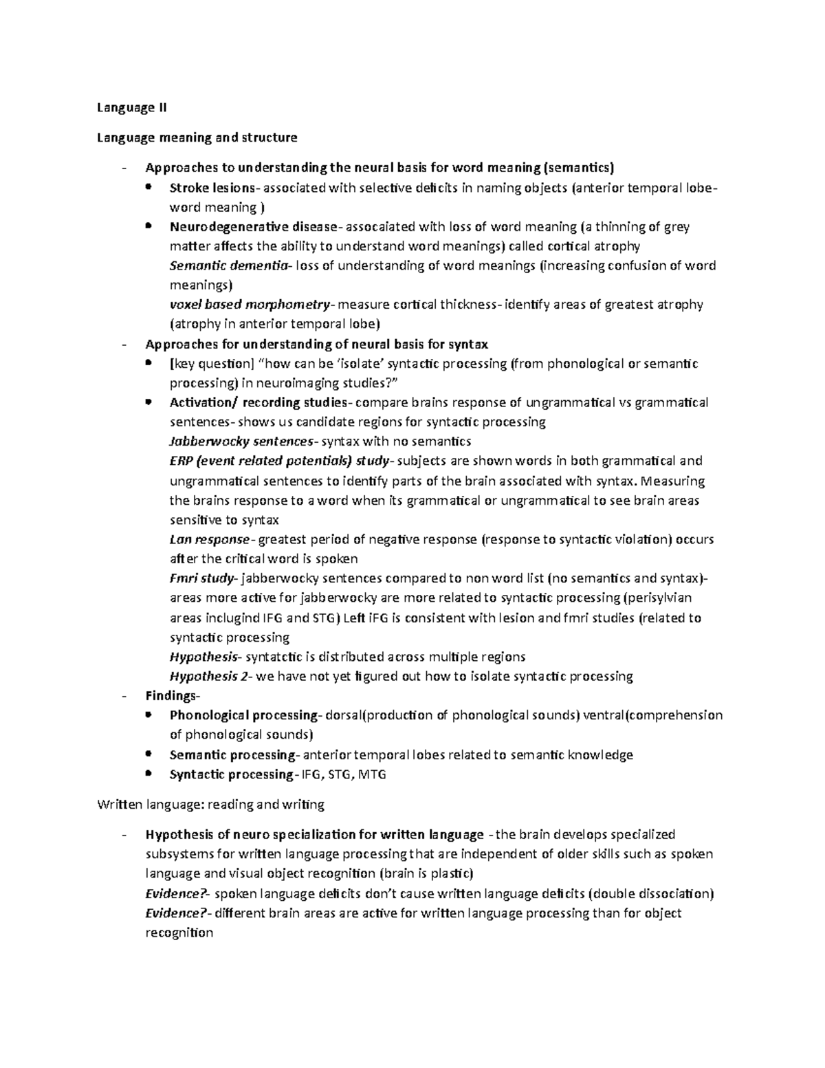 Language II - Language II Language meaning and structure Approaches to ...