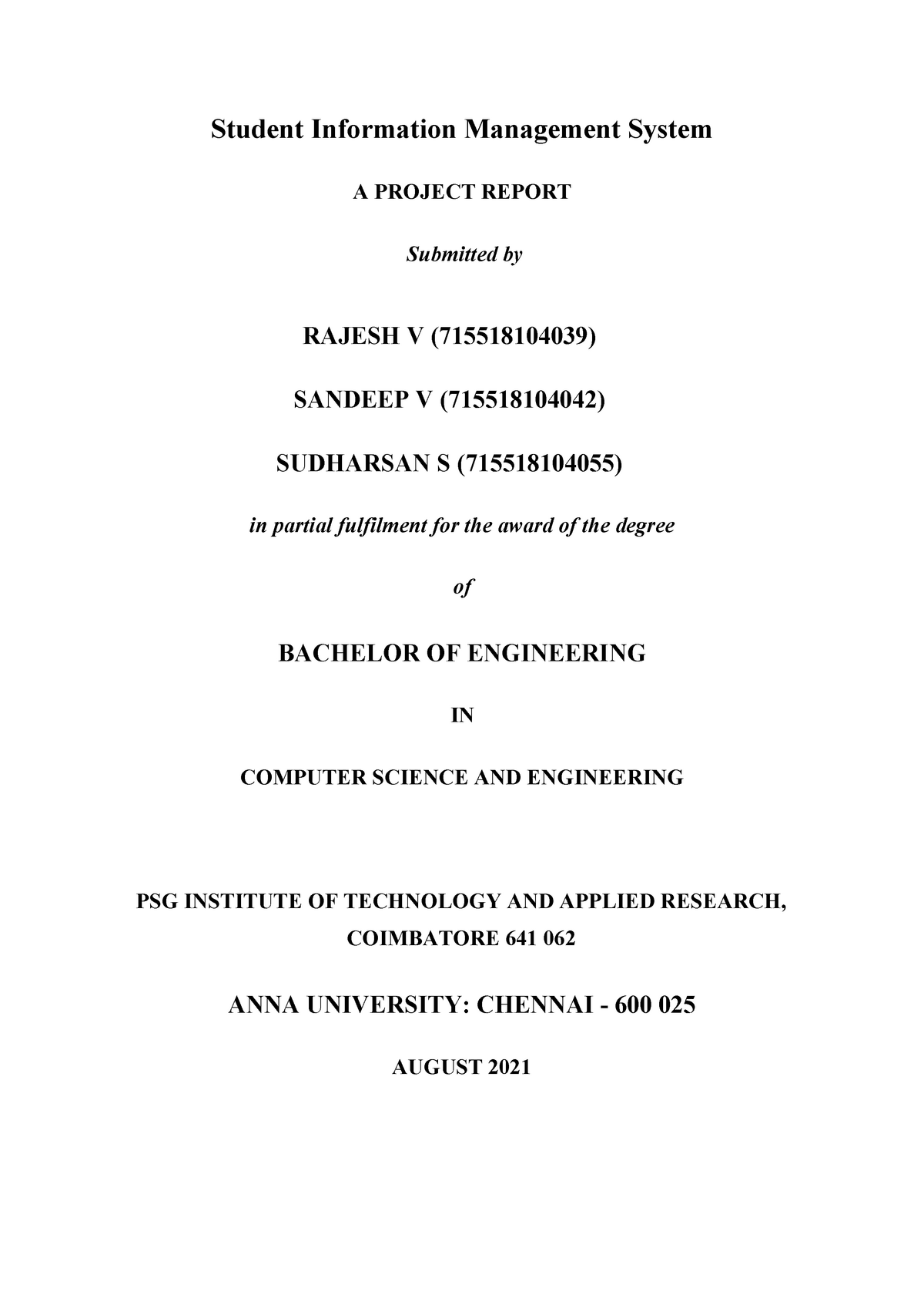 student information management system research paper