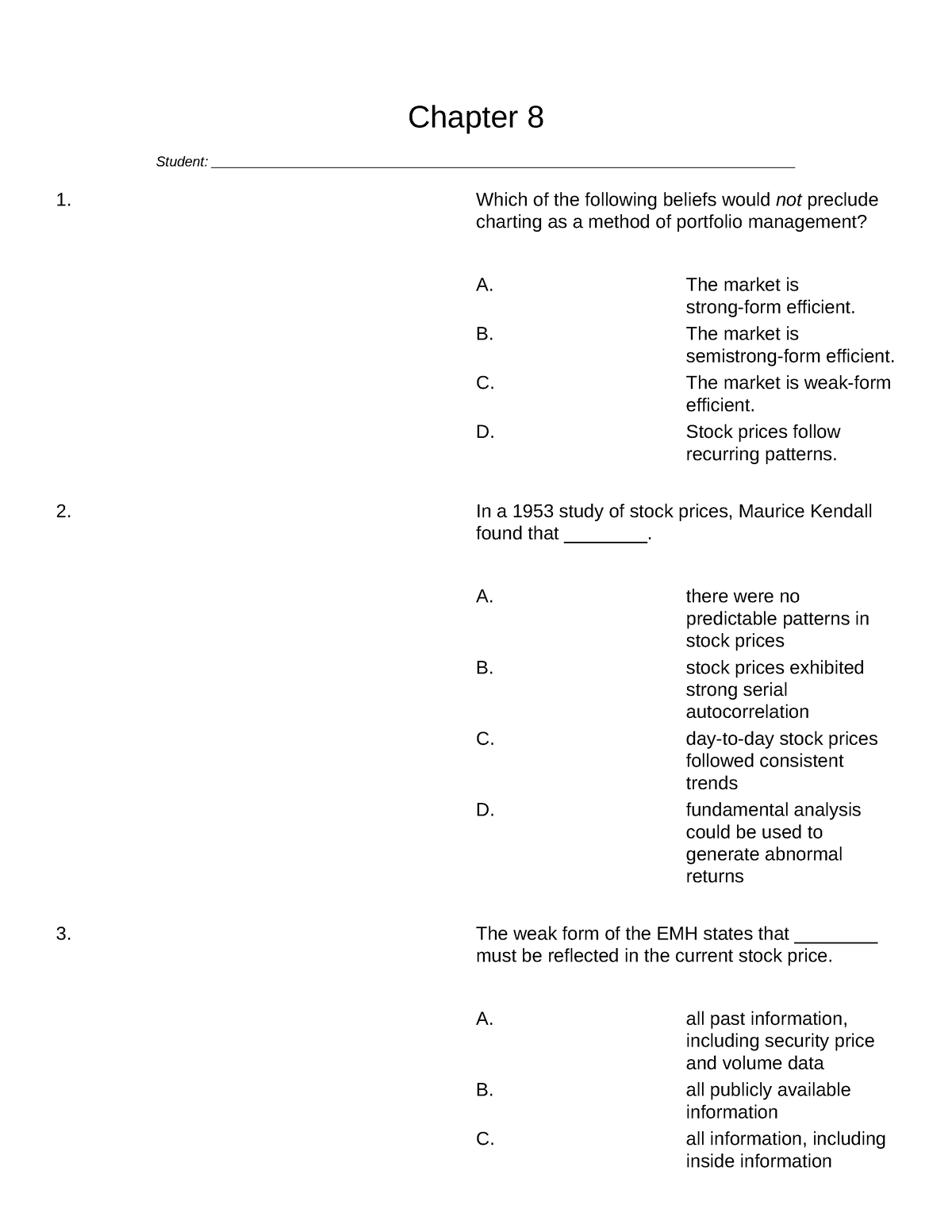 Chapter 08 Test Bank - Static - Chapter 8 Student: - Studocu