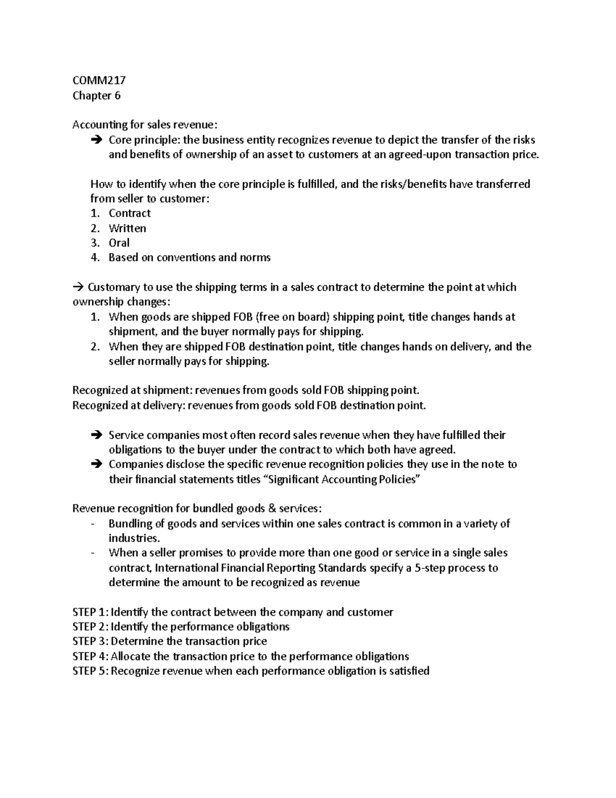 217 Chap 6 Section Ex Lecture Notes 2022 - COMM Chapter 6 Accounting ...