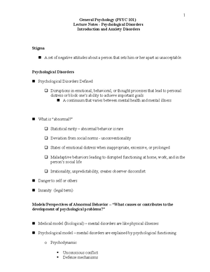 Exam+4+Study+Guide+2014 - General Psychology (PSYC 101) Exam #4 Study ...