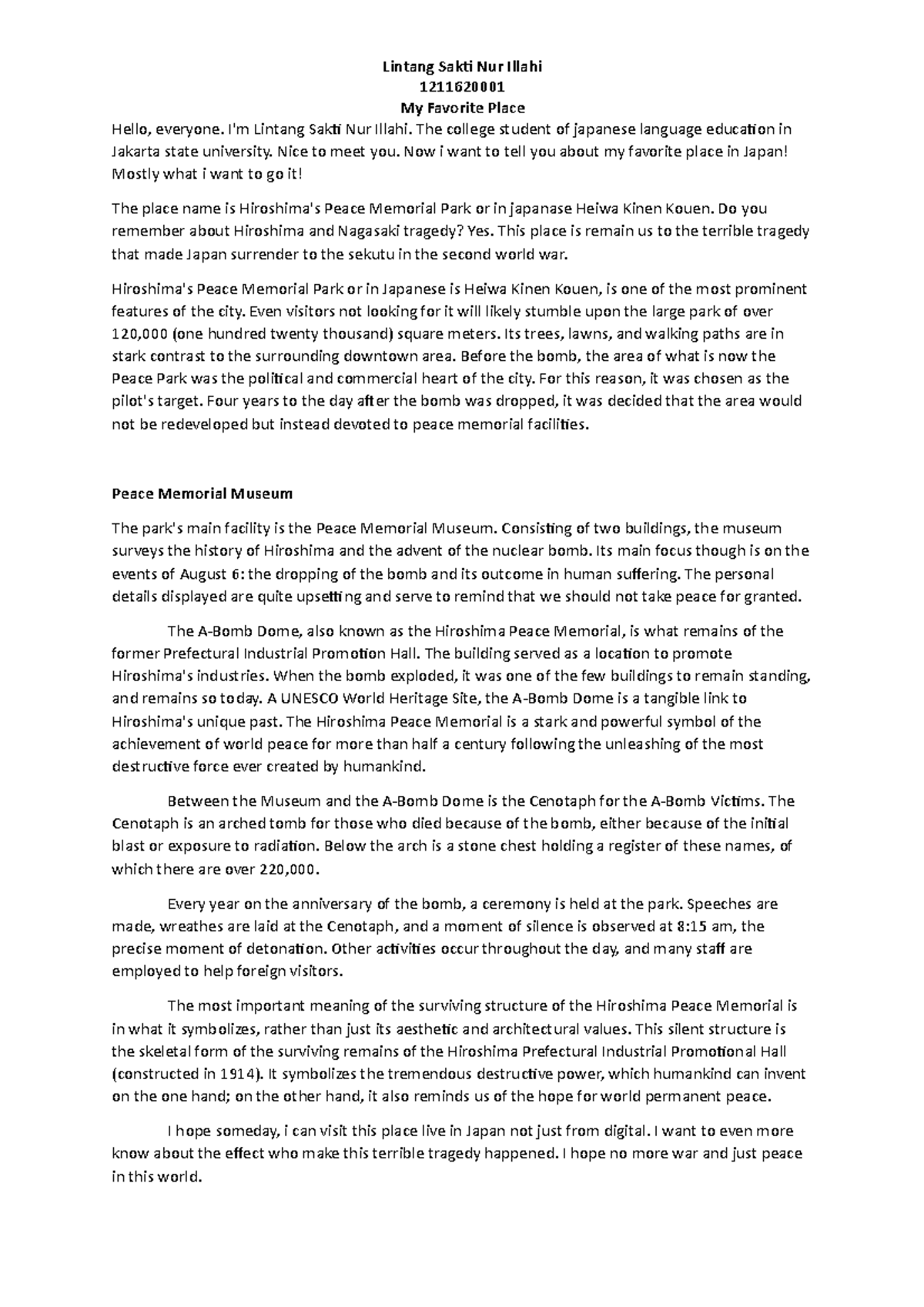 Essays Historical Place Lintang Sakti Nur Illahi 1211620001 My