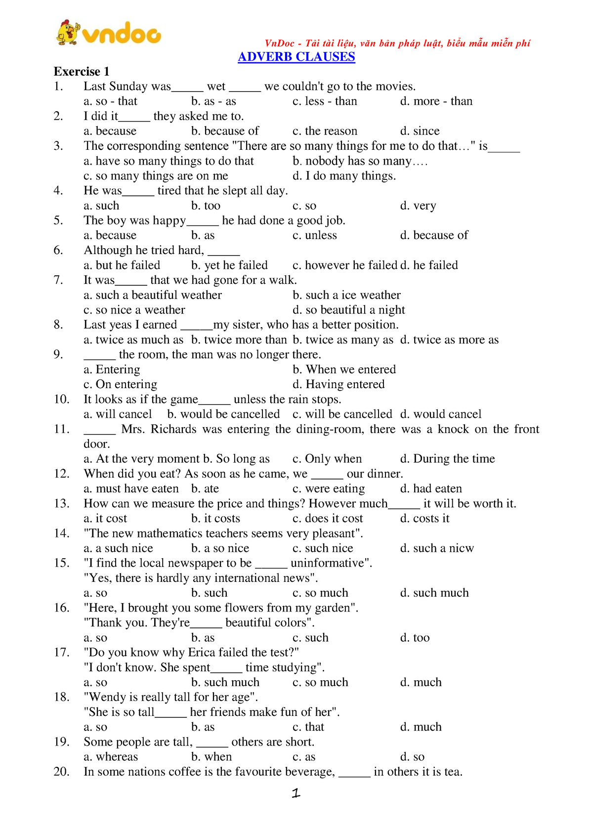 adverb-clause-zdxv-devdcxv-adverb-clauses-exercise-1-last-sunday