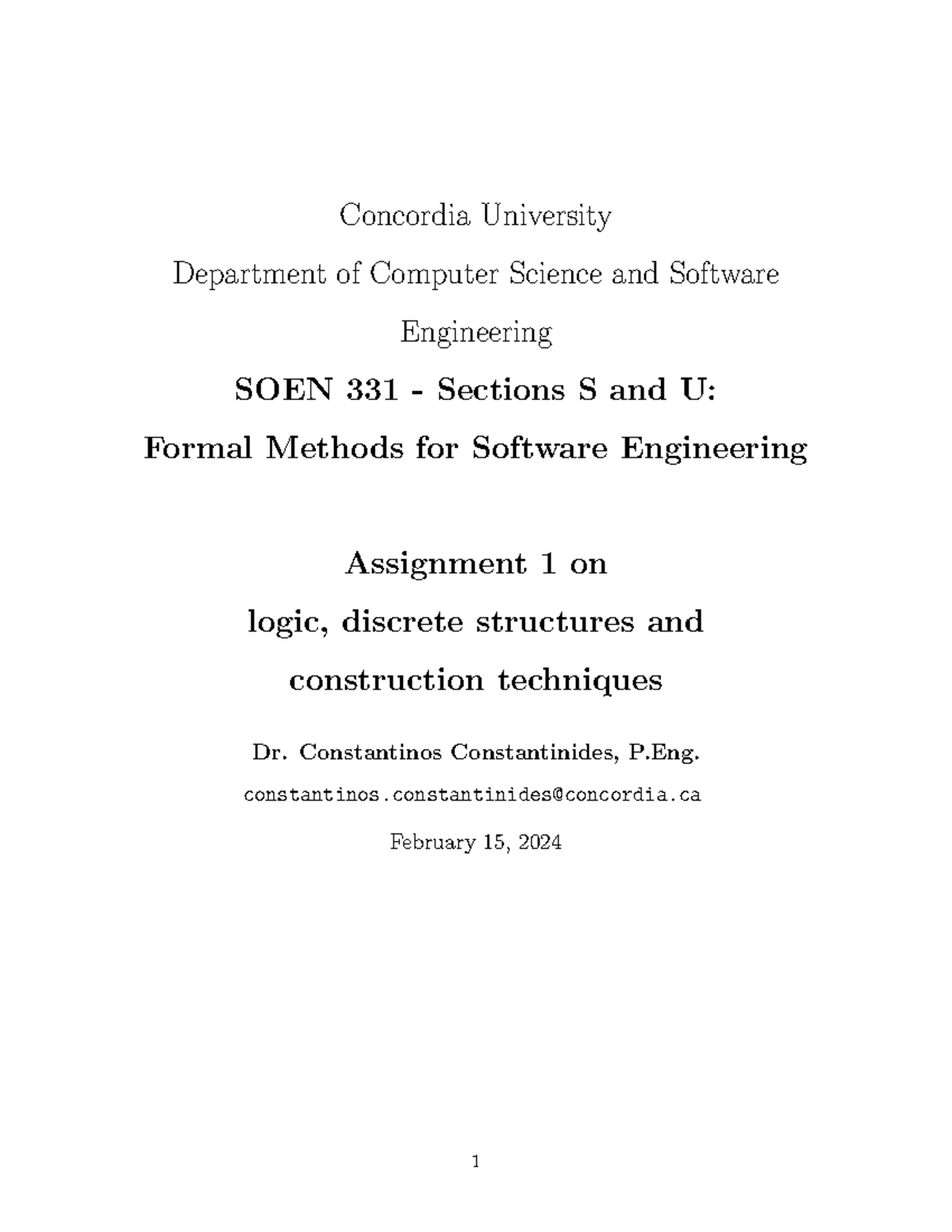 Computer Engineering Course Sequence Concordia – DYKOT