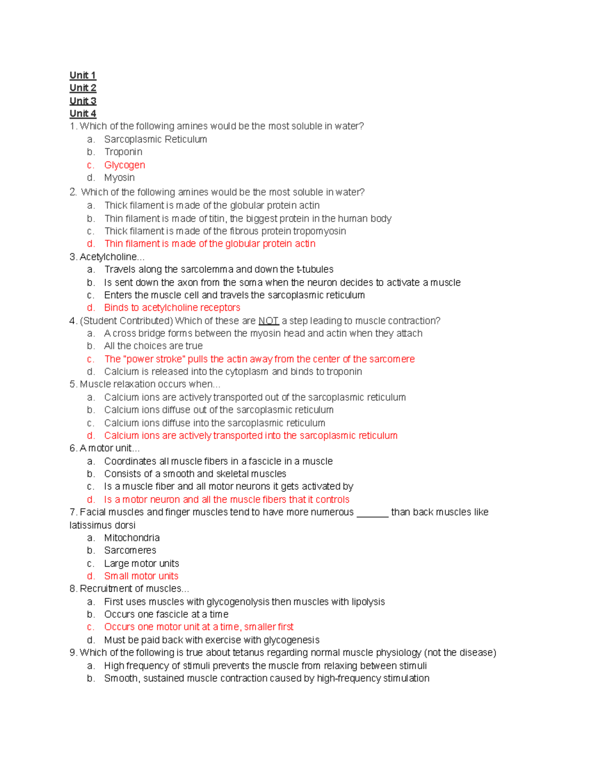 BIO 1030 Fall Final Guide - Unit 1 Unit 2 Unit 3 Unit 4 Which of the ...