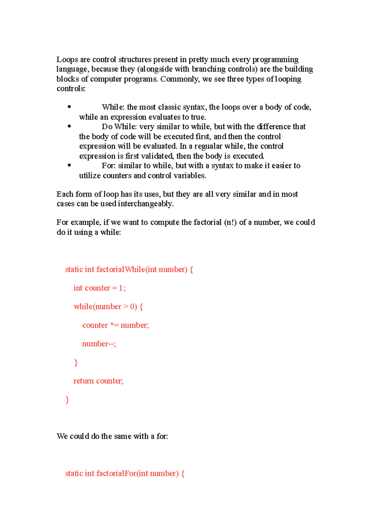 Discussion Forum Unit 2 - Loops are control structures present in ...