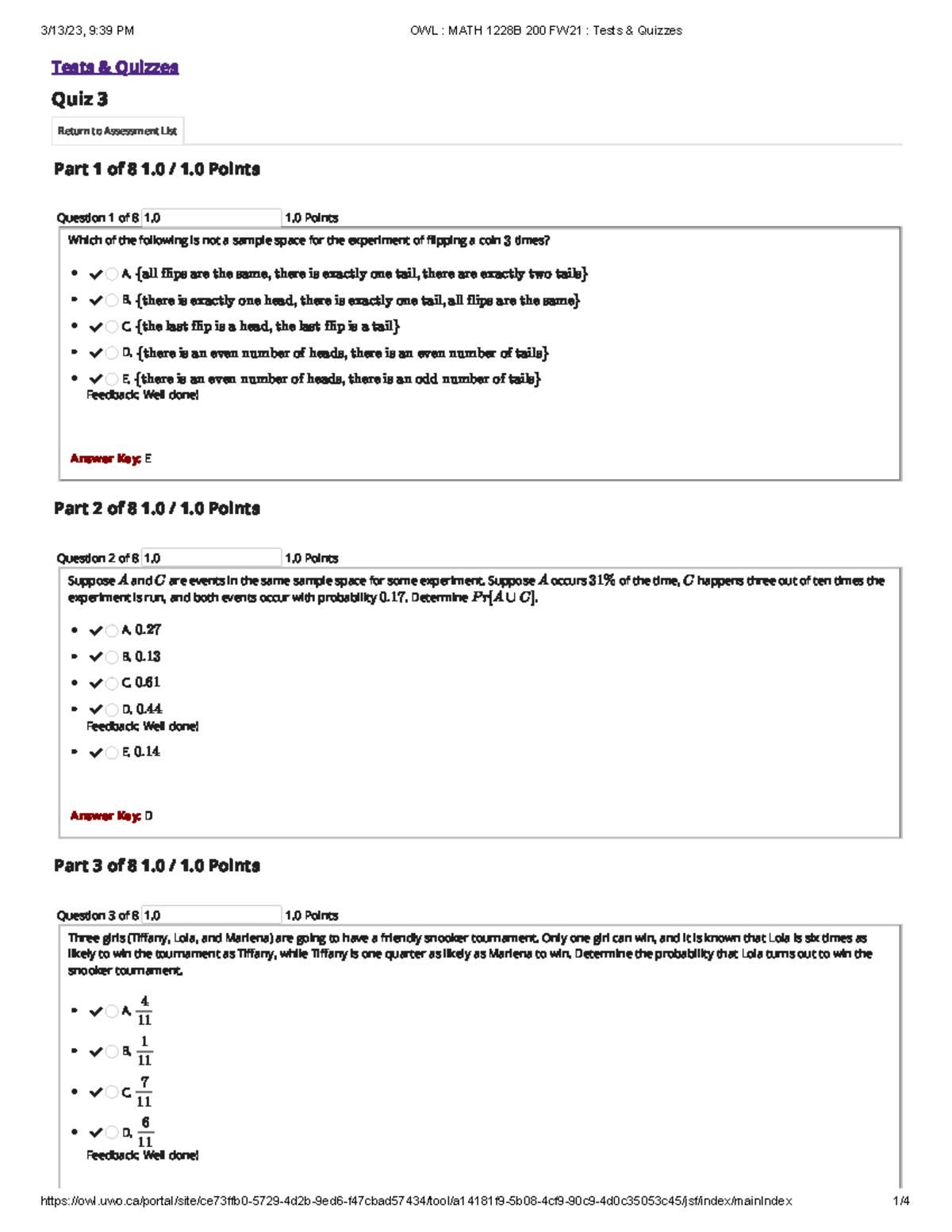 Quiz 3 - Math 1228 quiz and answers - Tests & Quizzes Quiz 3 ...