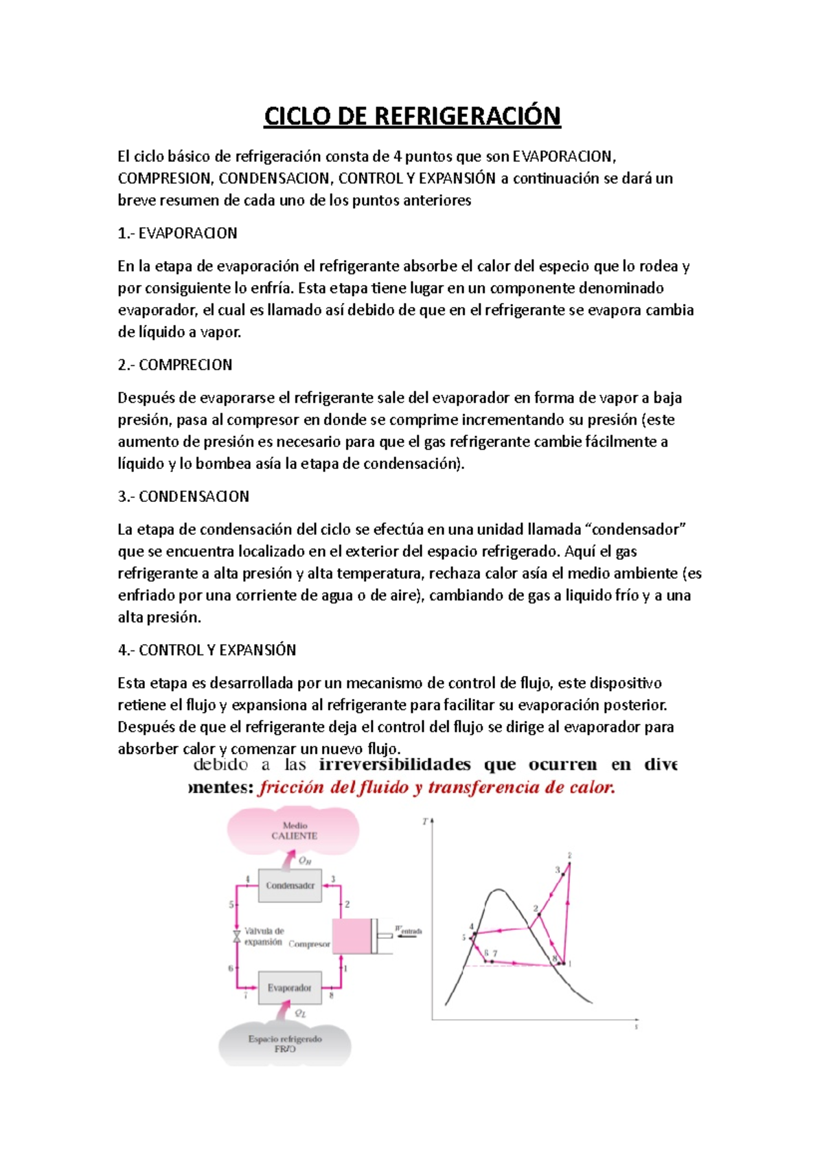 Ciclo De Refrigeracion Ciclo De RefrigeraciÓn El Ciclo Básico De Refrigeración Consta De 4 2185