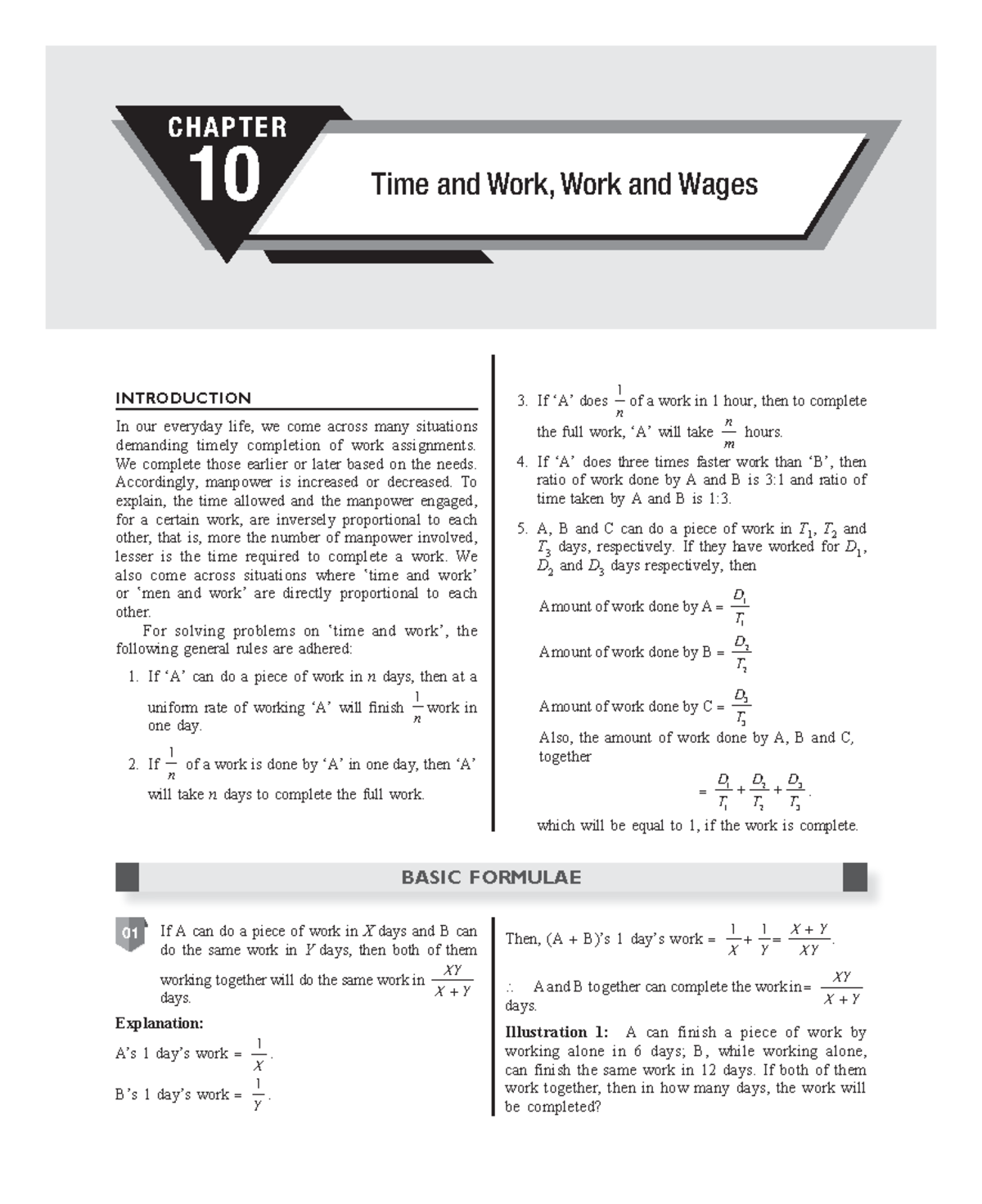 Time and Work - Book Material - inTrodUcTion In our everyday life, we ...