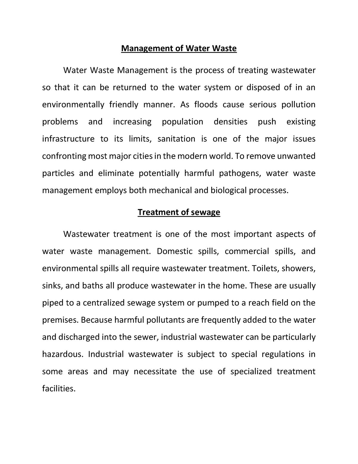 waste water treatment thesis pdf