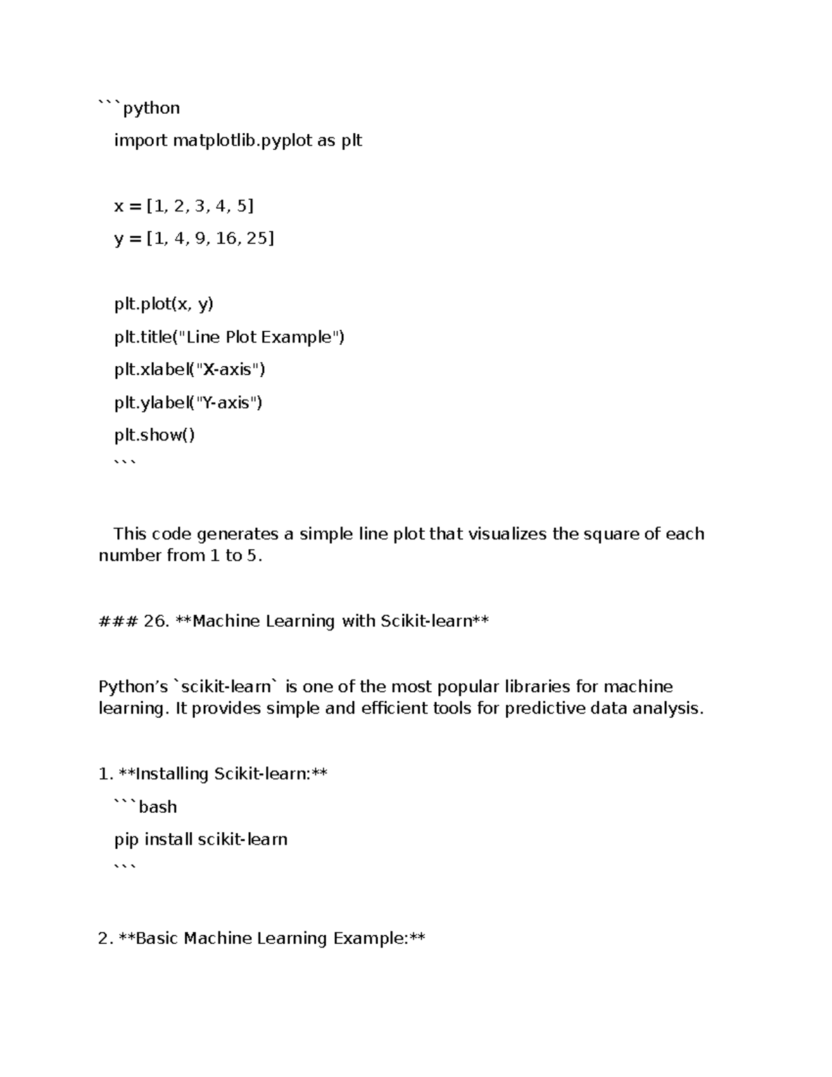 Lesson 26 - computer application 1 - import matplotlib as plt x = [1, 2 ...