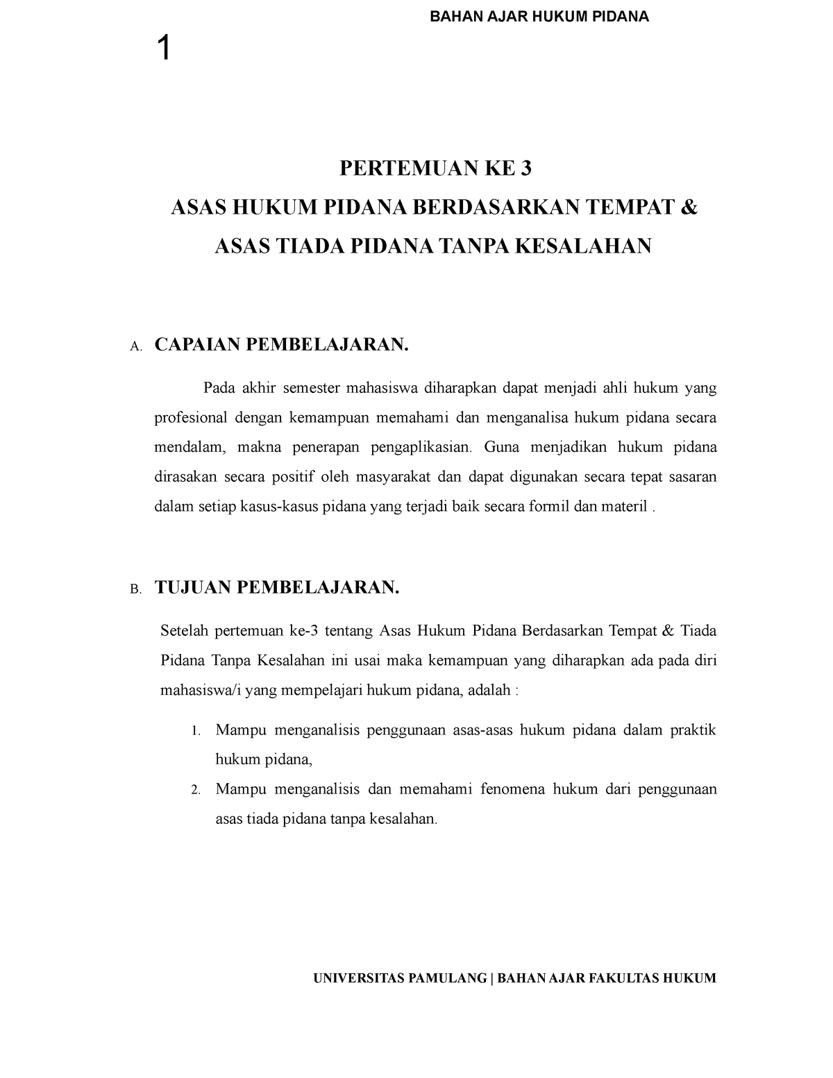 KE-3 ASAS Hukum Pidana Berdasarkan Tempat ASAS Tiada Pidana Tanpa ...