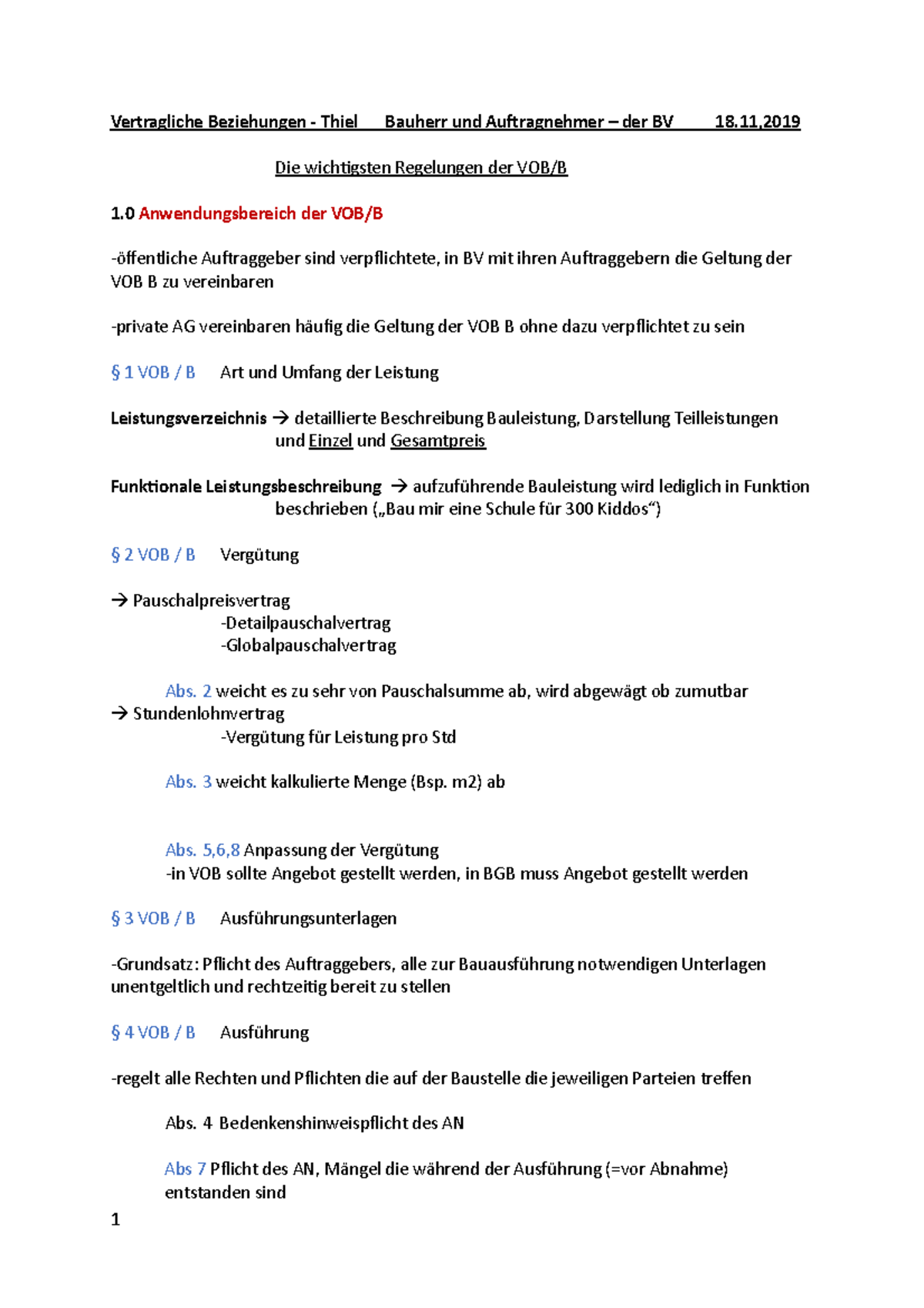 3 VOB:B Thiel - Die Wichtigsten Regelungen Der VOB/B 1 ...