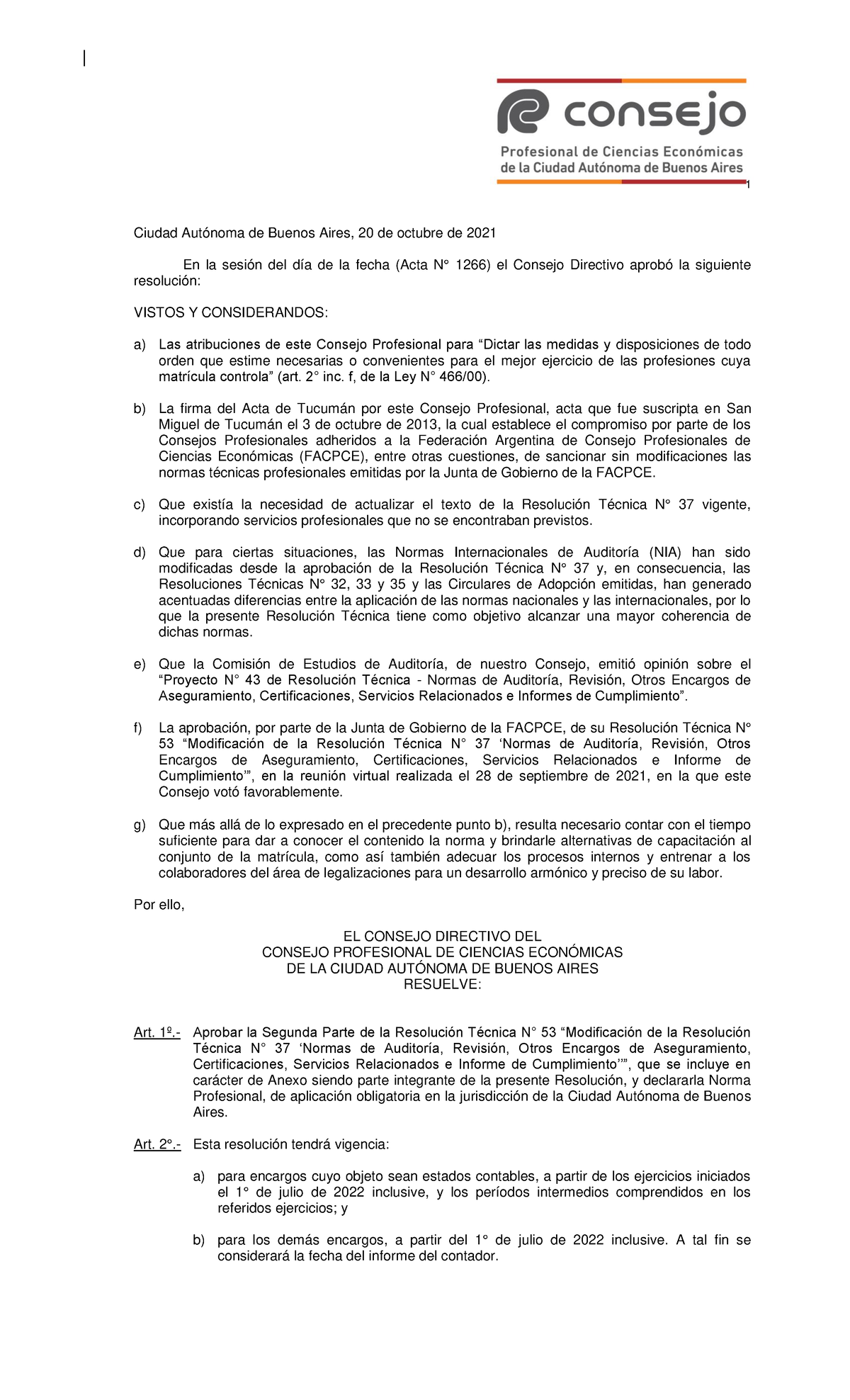 RT 53 Cpcecaba - Resolución técnica n°53, reemplazo de la RT 37 ...