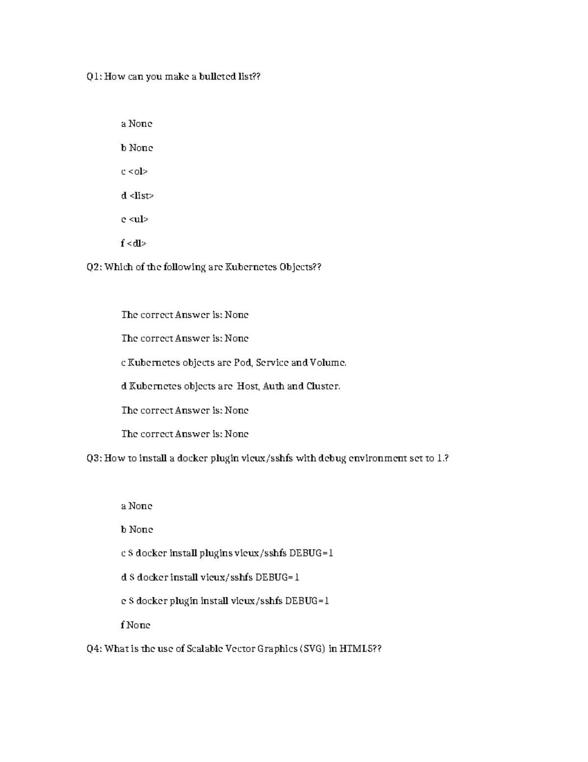 1 Lessons for IISN - Q1: How can you make a bulleted list?? a None b ...