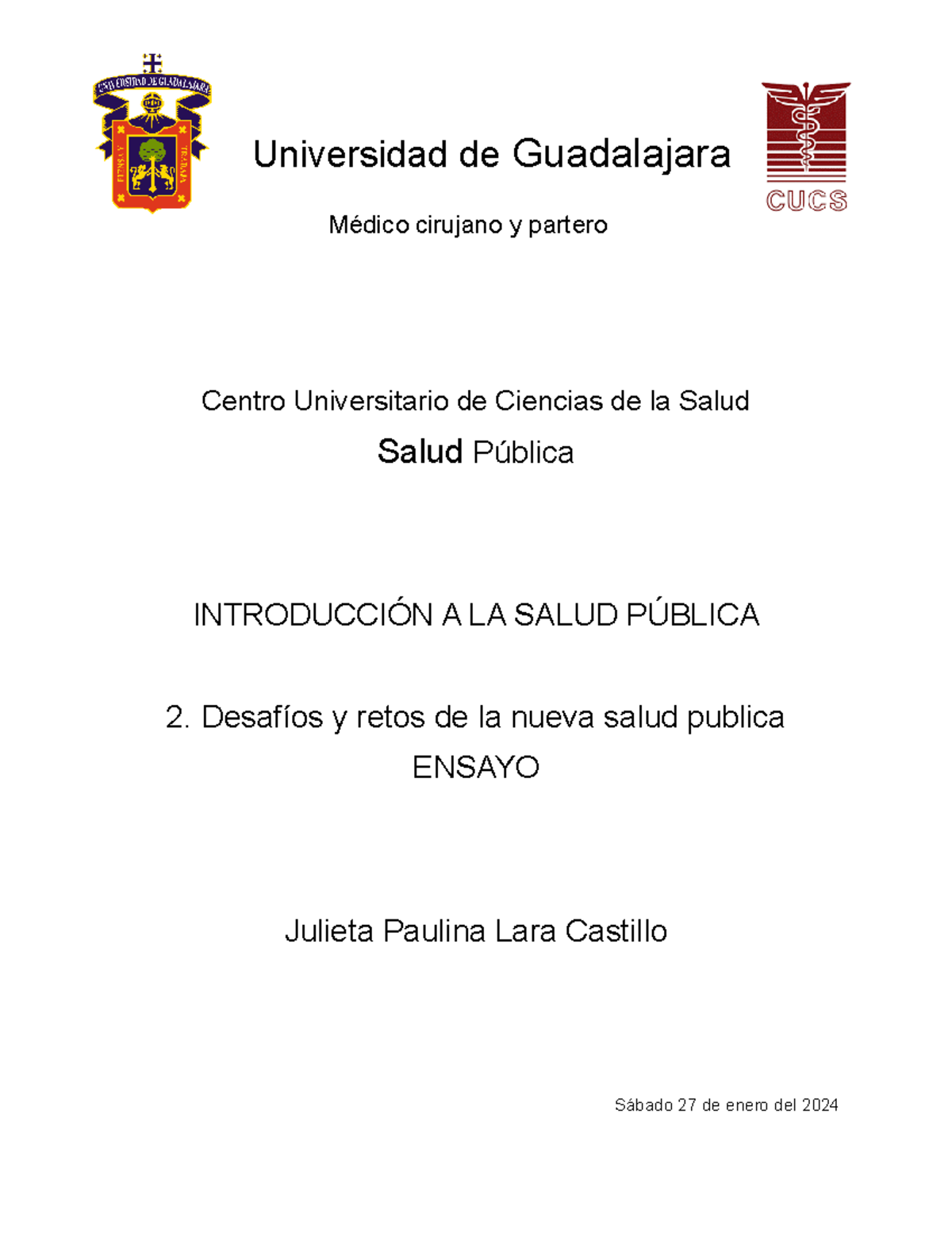 2. Desafíos y retos de la nueva salud publica - Centro Universitario de ...