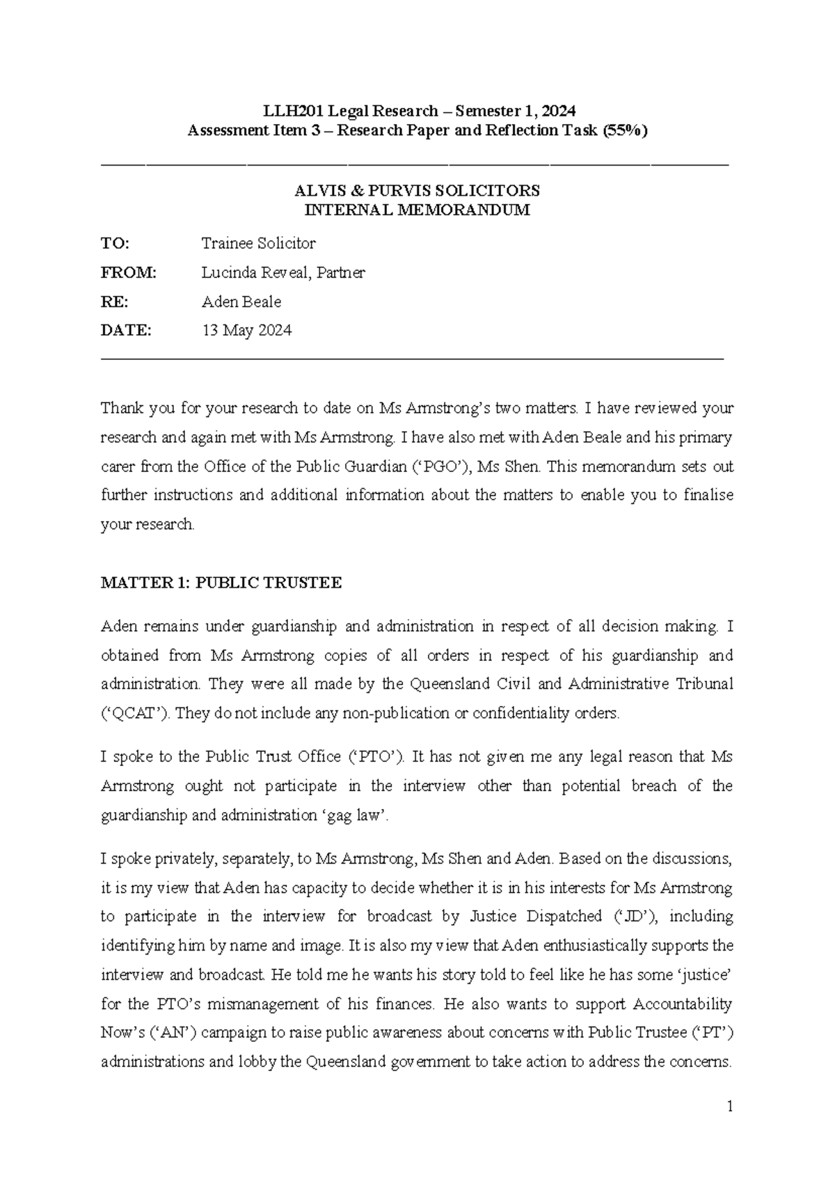2024 - Assessment Item 3 - Research Paper and Refection Task ...