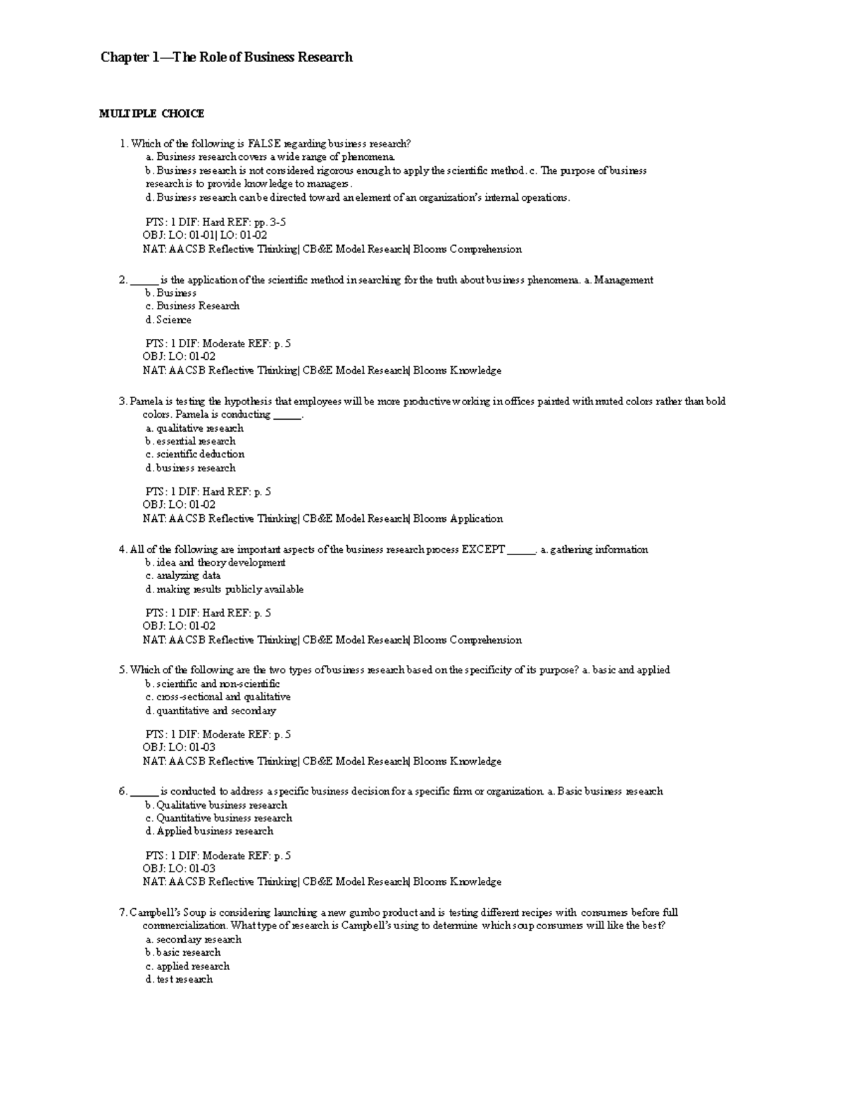 business-research-methods-test-bank-chapter-1-the-role-of-business