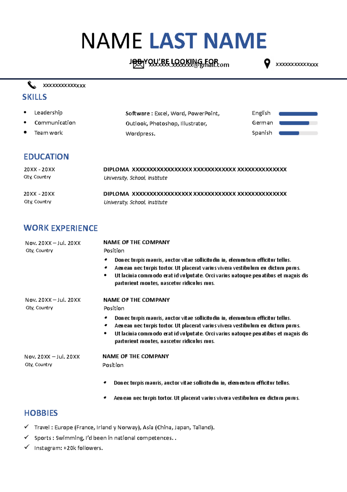 120-personal-resume - xxxxxxxxxxxxxx NAME LAST NAME JOB YOU’RE LOOKING ...