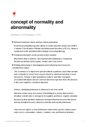 normality and abnormality in psychology