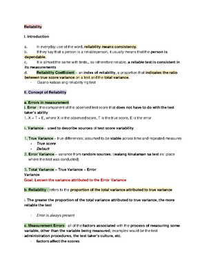 Chapter 5 Validity - These are my notes in Psychological Assessment. I ...